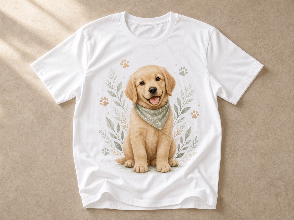 T-shirt with puppy paw front print