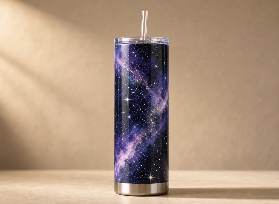 tumbler with galaxy night wrap